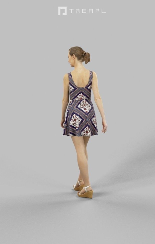 5x CASUAL WOMAN WALKING STANDING VOL01 SCANNED  3D Model Collection_7