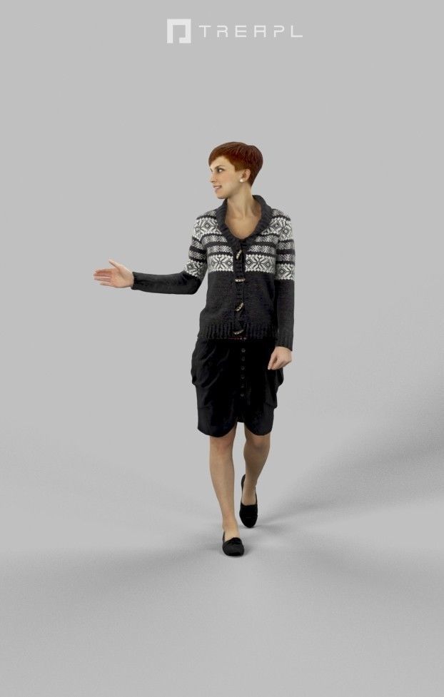 5x CASUAL WOMAN WALKING STANDING VOL01 SCANNED  3D Model Collection_42