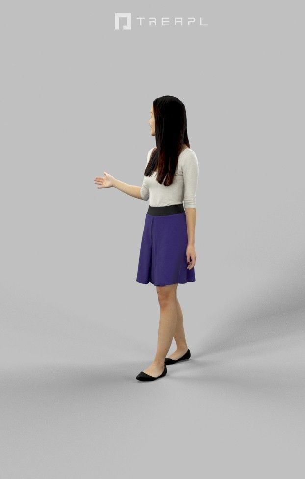 5x CASUAL WOMAN WALKING STANDING VOL01 SCANNED  3D Model Collection_24