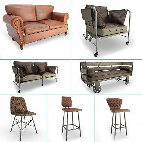 Vintage Furniture Collection 2 3D model