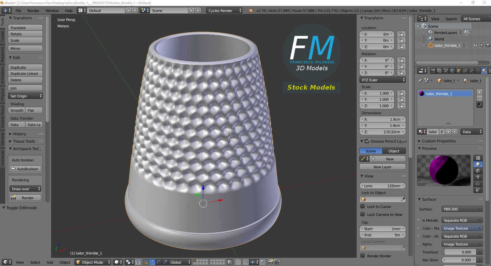 Tailor thimble 1 3D model_9