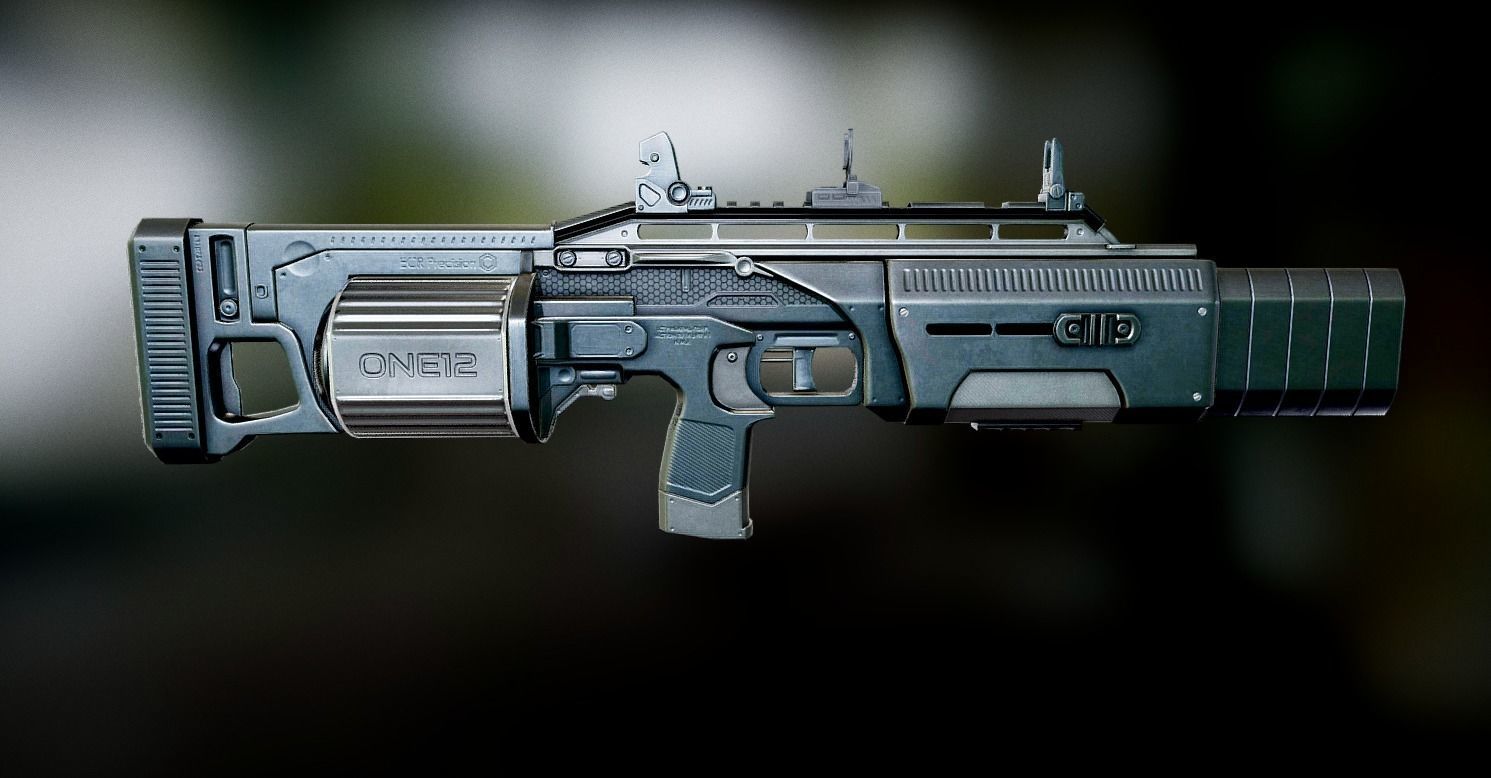 Crye Six12 Shotgun Low-poly 3D model_7