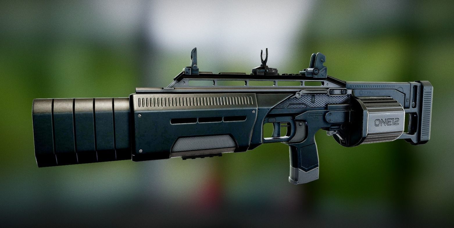 Crye Six12 Shotgun Low-poly 3D model_3