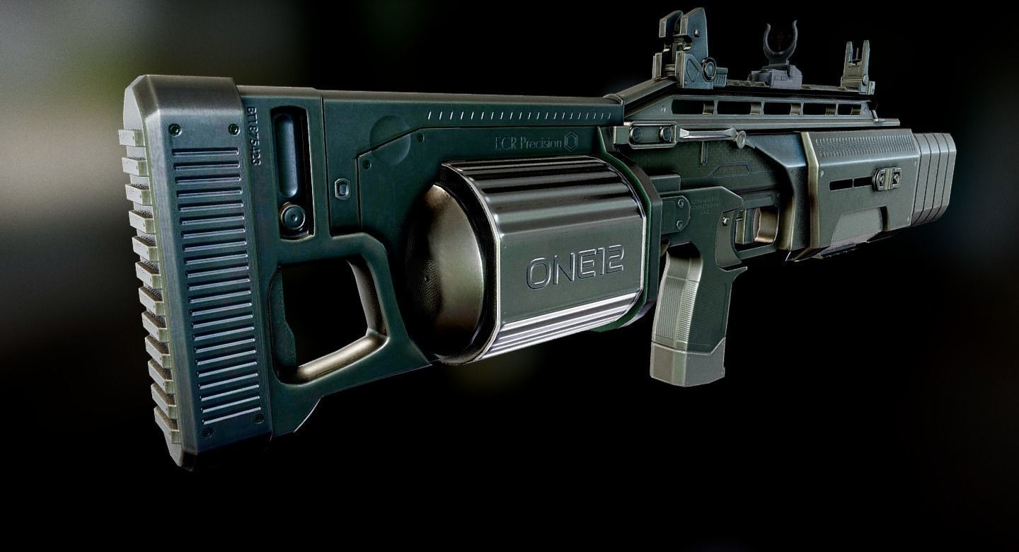 Crye Six12 Shotgun Low-poly 3D model_10
