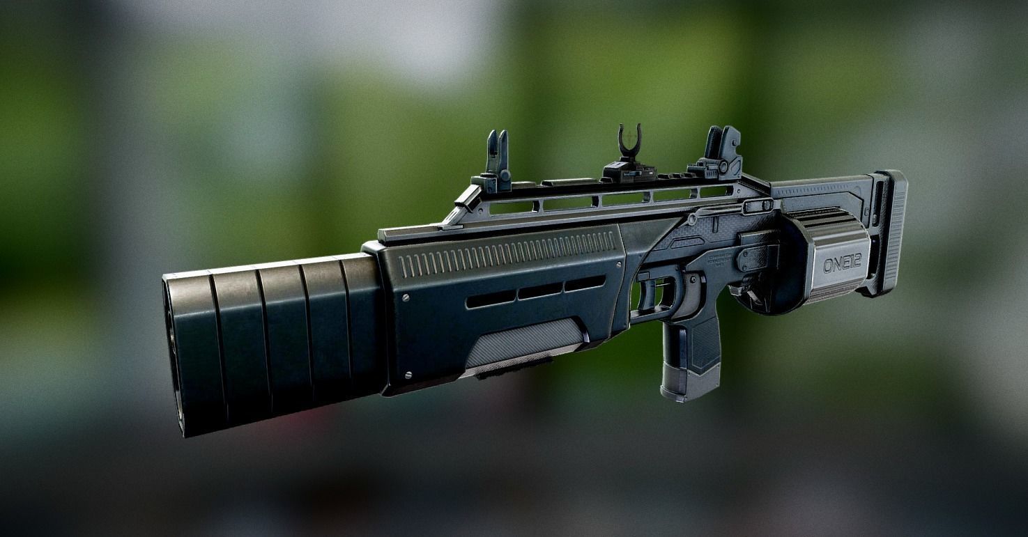 Crye Six12 Shotgun Low-poly 3D model_11