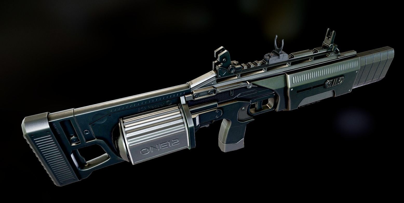 Crye Six12 Shotgun Low-poly 3D model_8