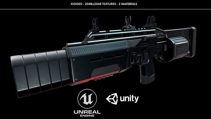 Crye Six12 Shotgun Low-poly 3D model