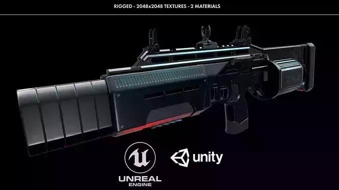 Crye Six12 Shotgun Low-poly 3D model