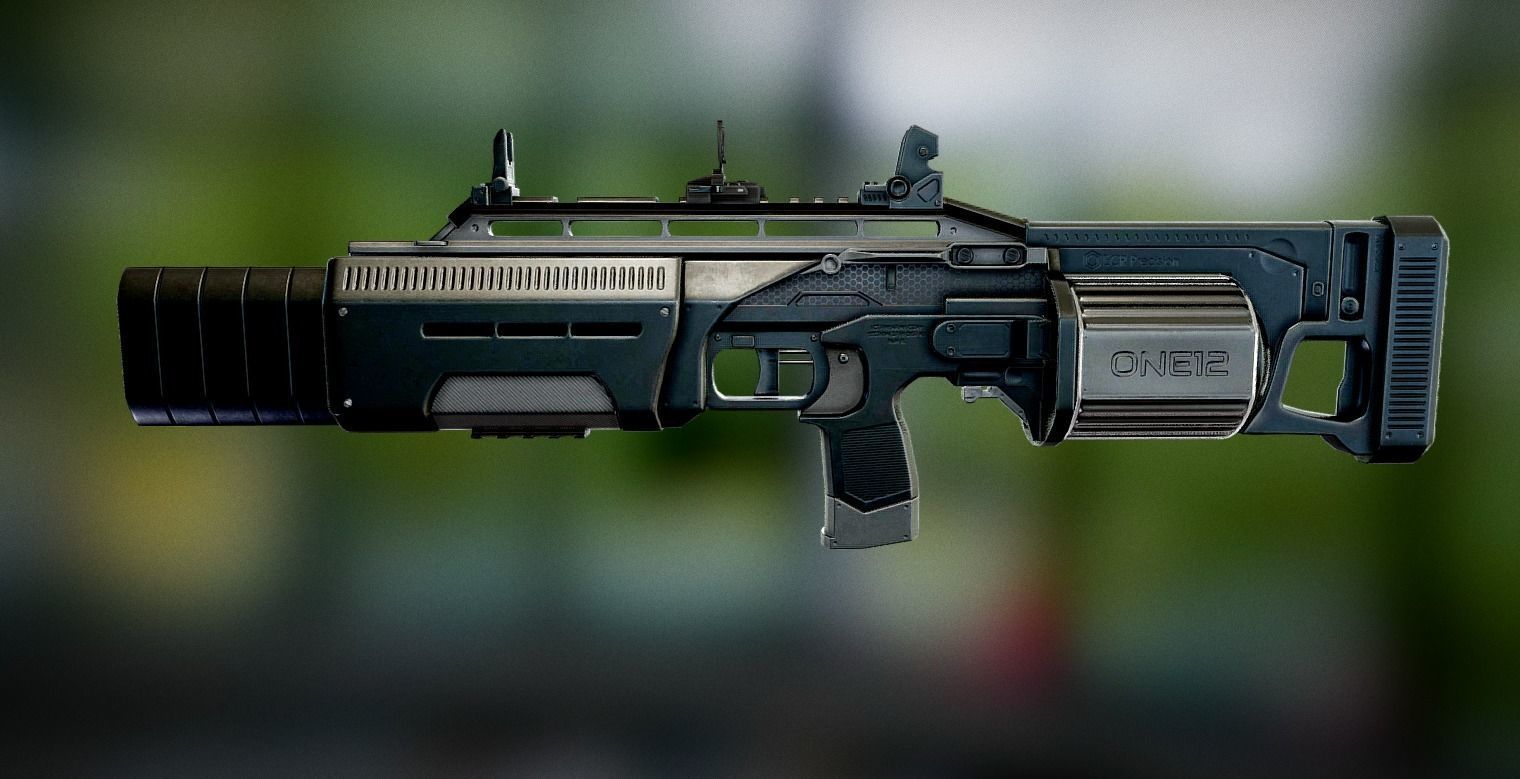 Crye Six12 Shotgun Low-poly 3D model_6