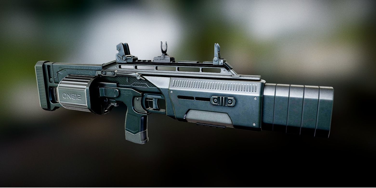 Crye Six12 Shotgun Low-poly 3D model_2