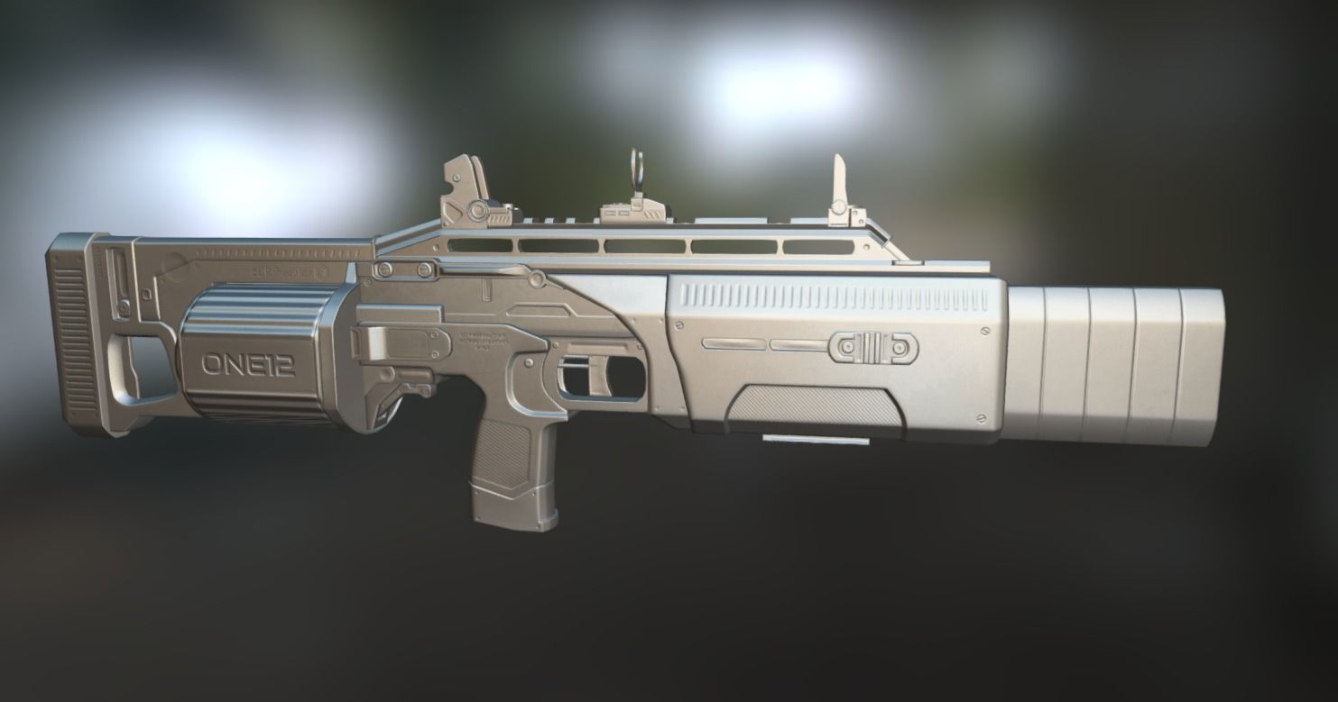 Crye Six12 Shotgun Low-poly 3D model_12
