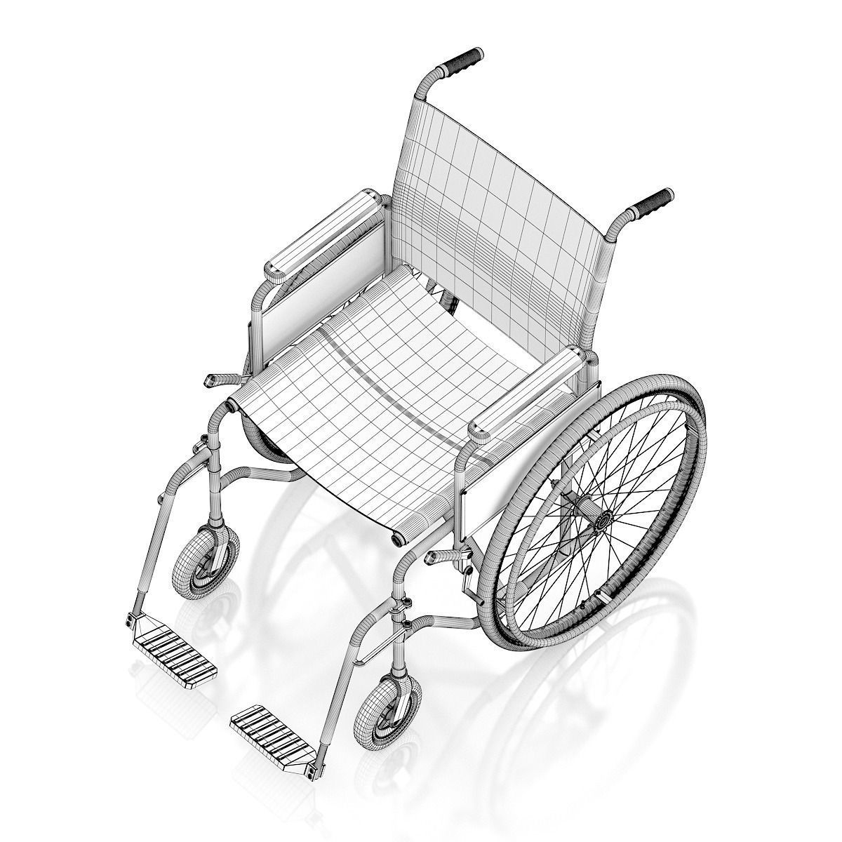 Wheelchair 3D model_3