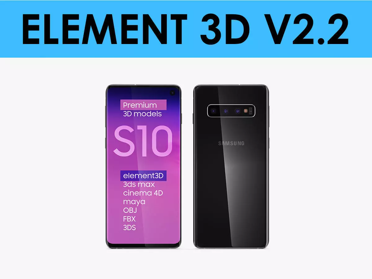 E3D - Samsung Galaxy S10 Black  3D model_0