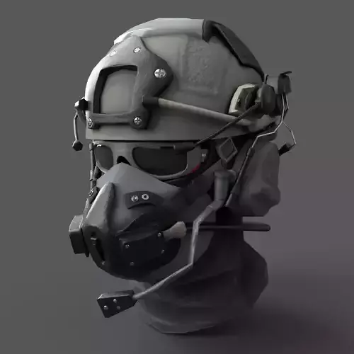 Helmet military Scifi ver 2 Low-poly 3D model