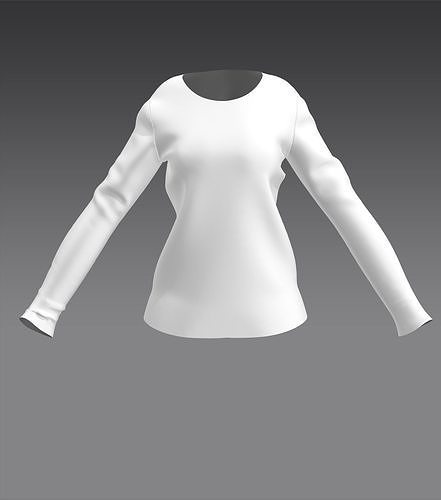 Basic shirt clothes top women cloth Marvelous designer 3D model