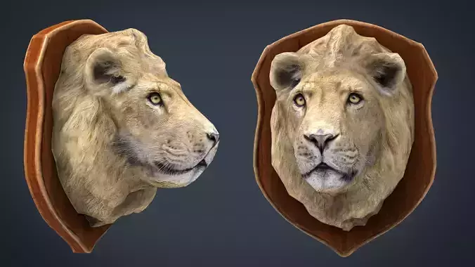 LION TROPHY Low-poly 3D model