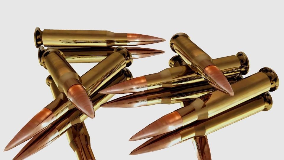 Glossy Bullets Low-poly 3D model_0
