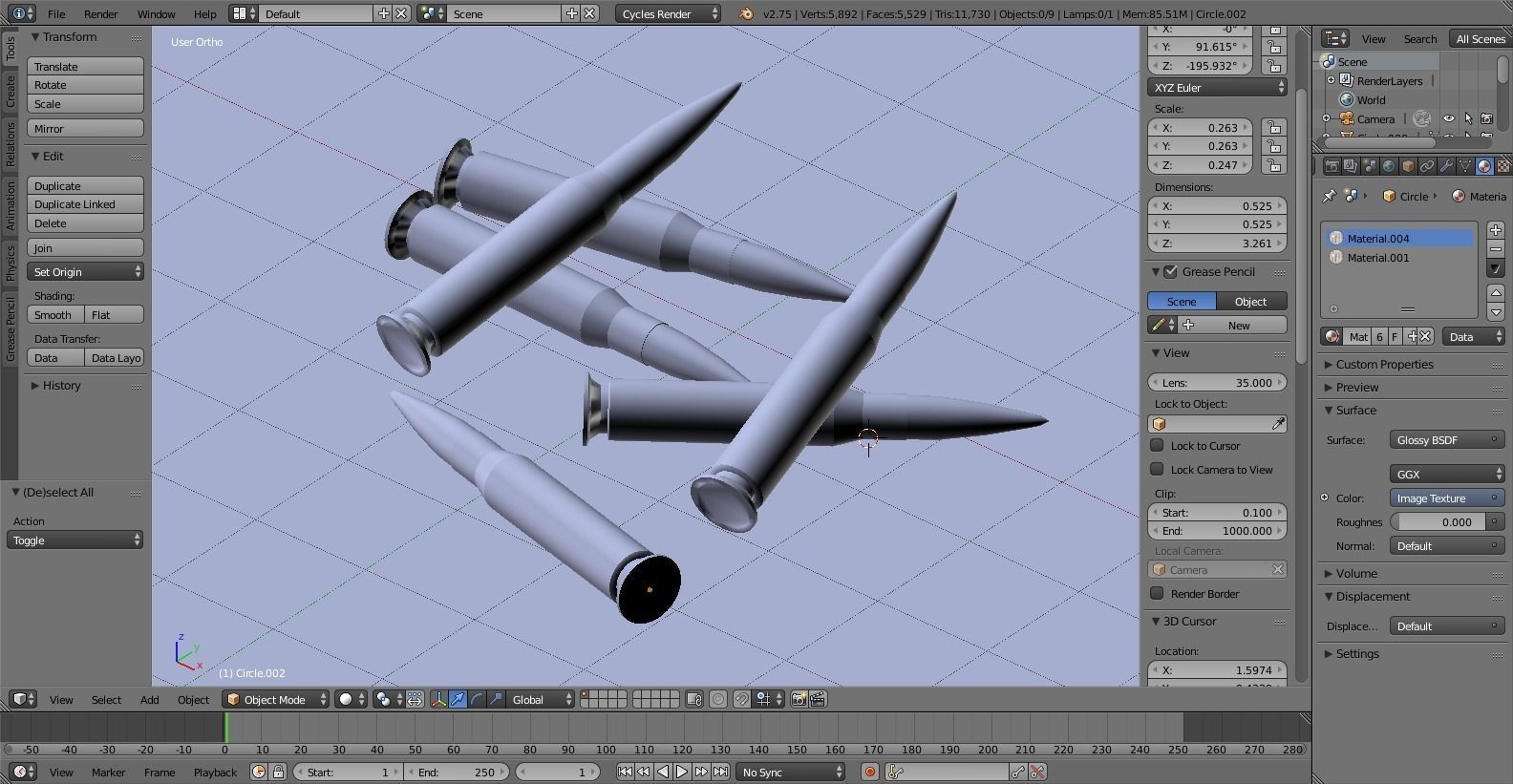 Glossy Bullets Low-poly 3D model_1