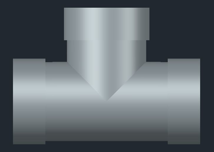 Tee pipe 3D print model_1