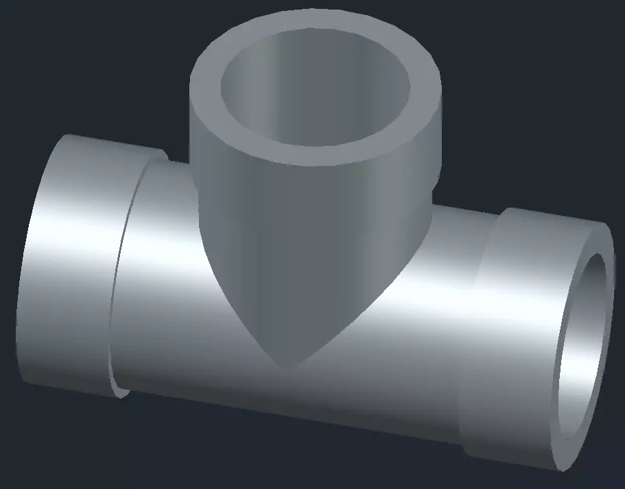 Tee pipe 3D print model_0