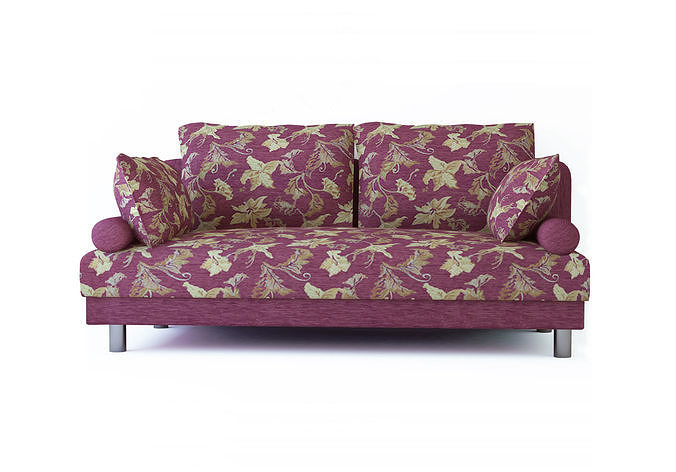 Low poly fabric armchair sofa in a slightly primitive style Low-poly 3D model