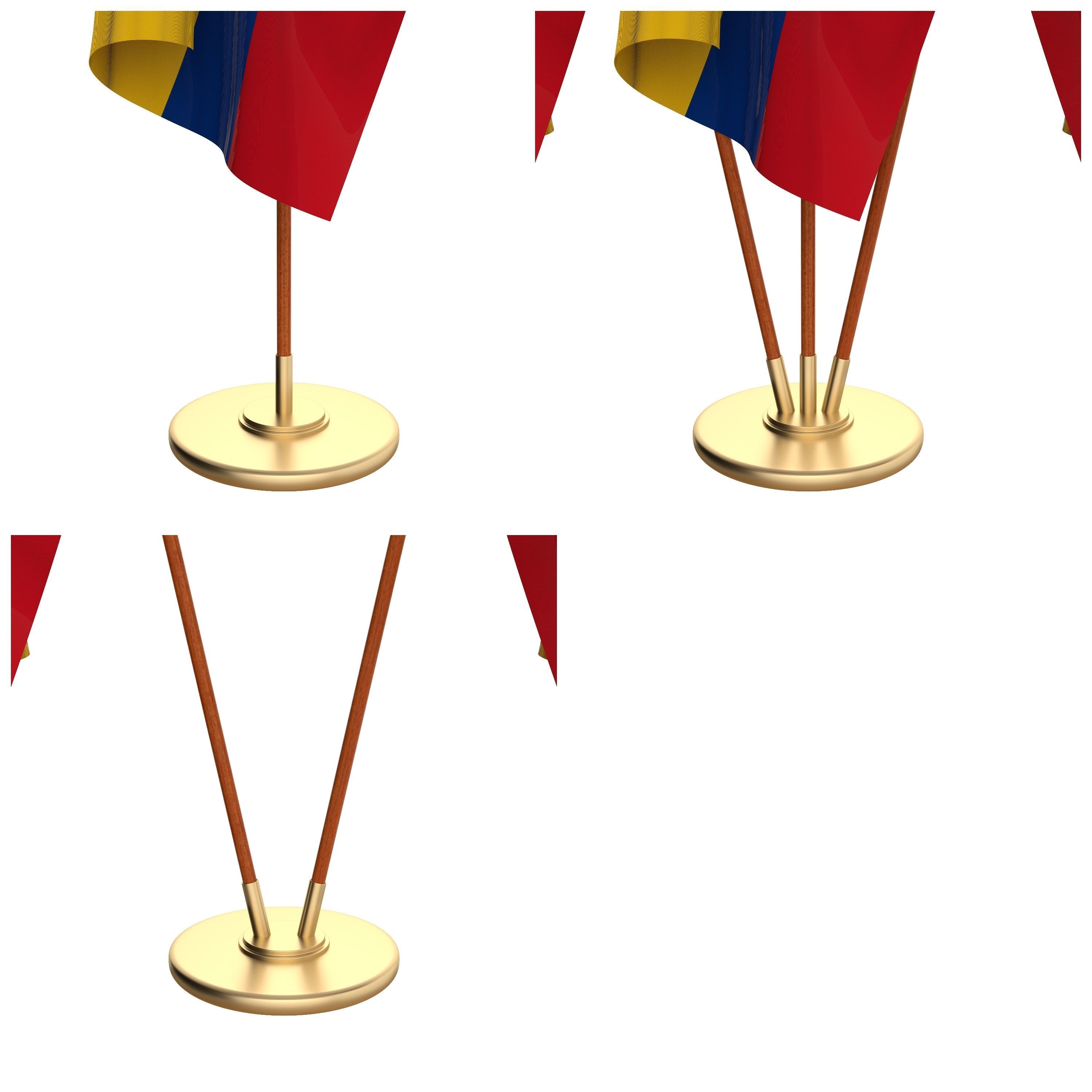 Colombia Flag Pack 3D model_2