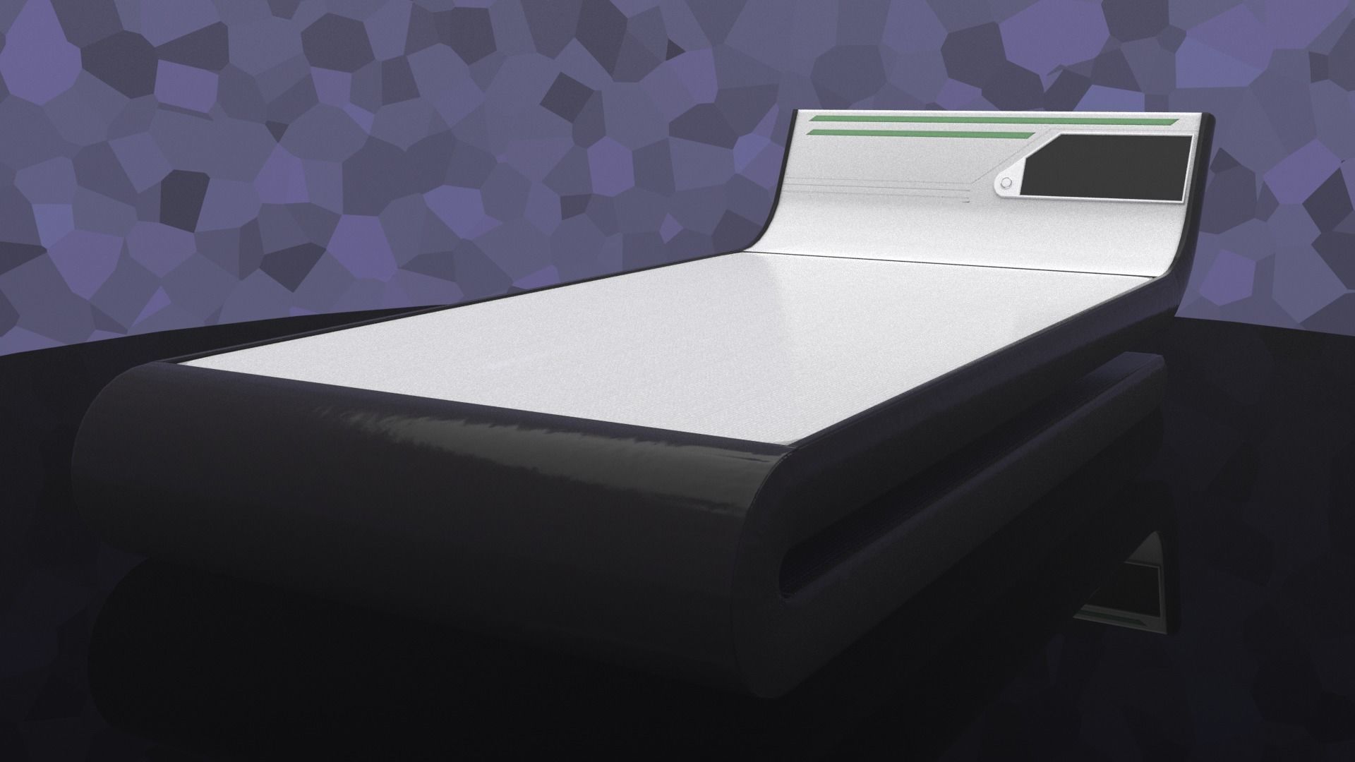 bed sci-fi Low-poly 3D model_0