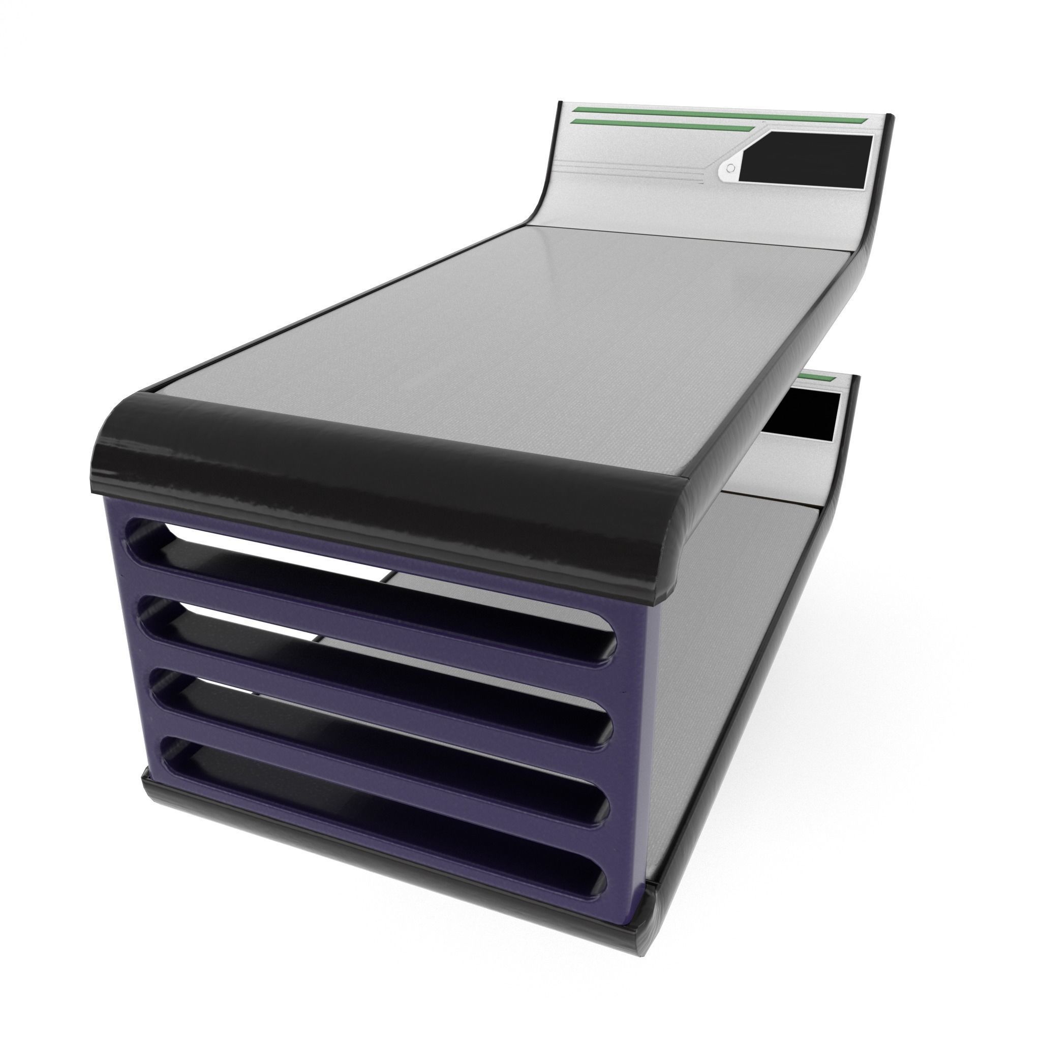 bed sci-fi Low-poly 3D model_8