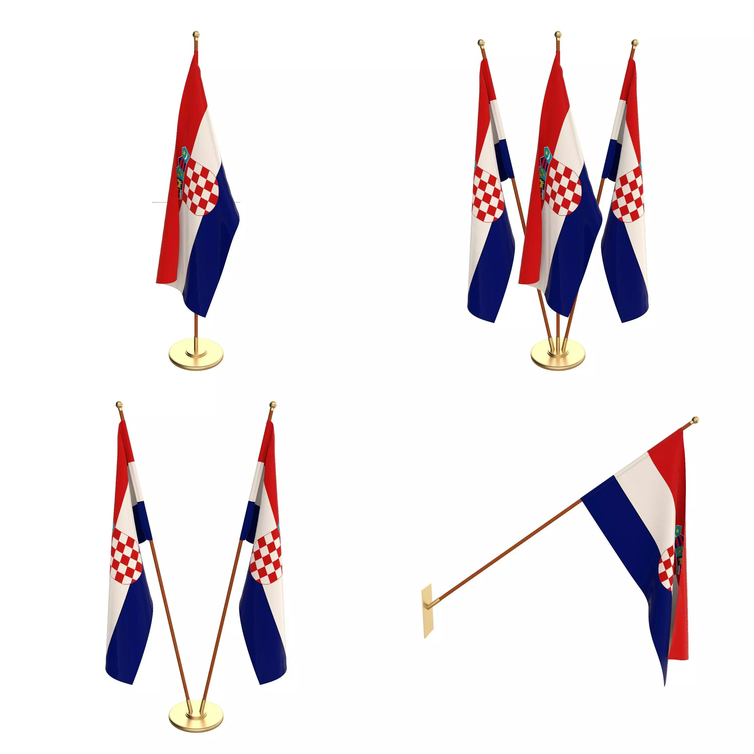 Croatia Flag Pack 3D model