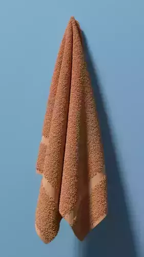 Towel hanging on a hook Low-poly 3D model