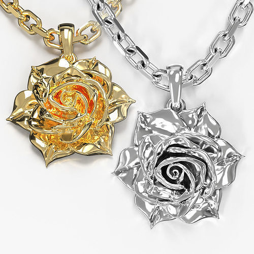Rose pendant 3D print model