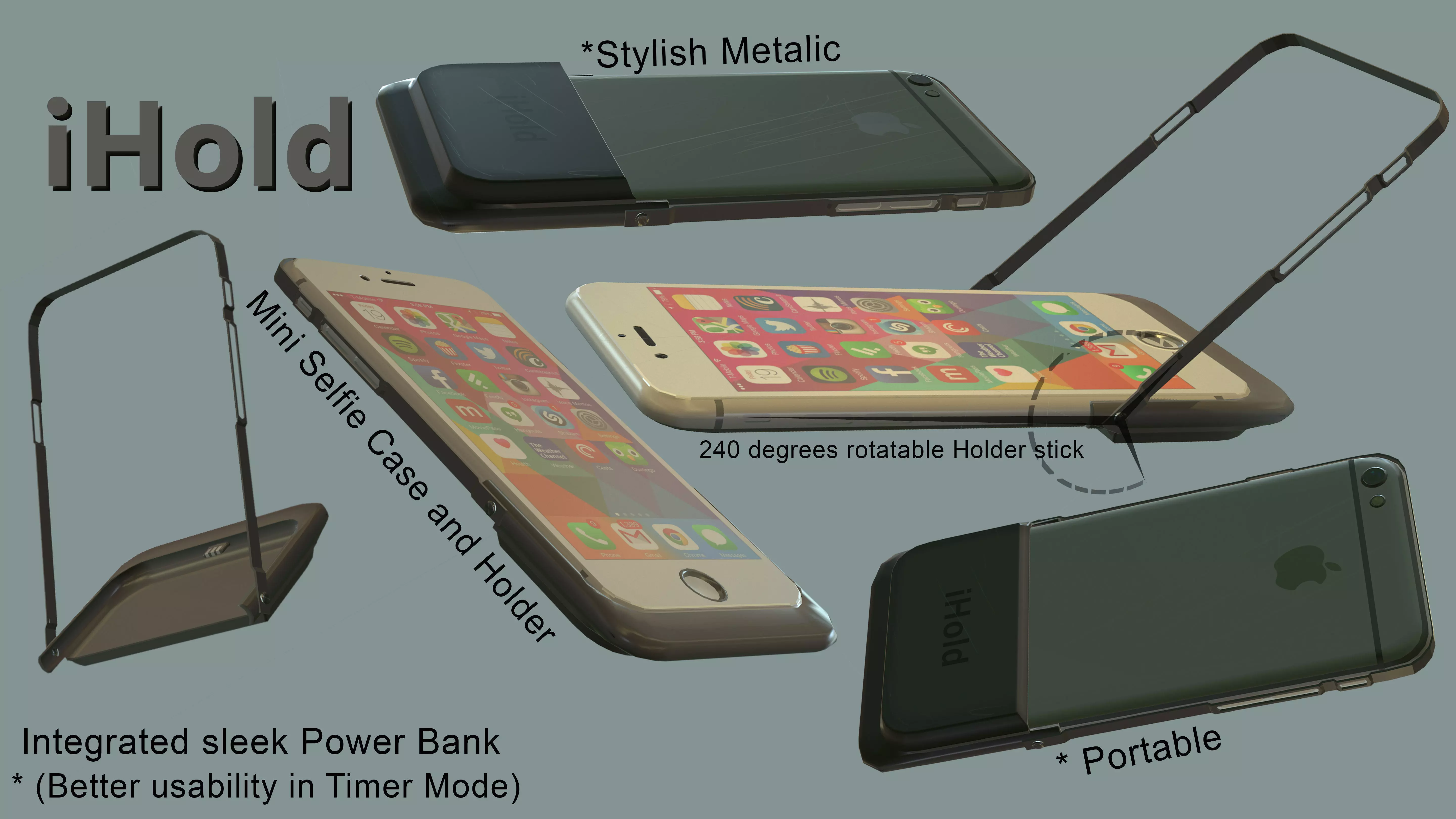 IHOLD iphone with power bank Free 3D model