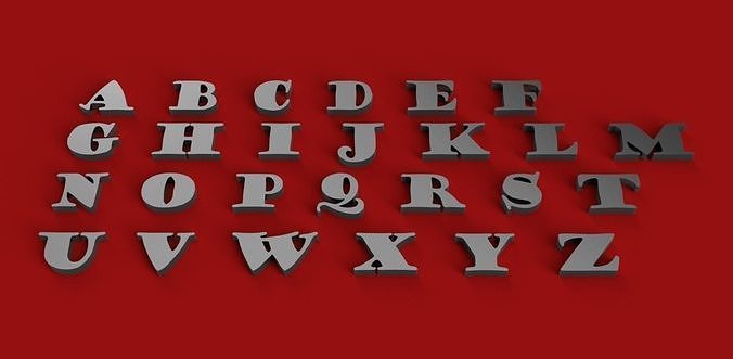 GOUDY STOUT font uppercase 3D letters STL file 3D print model