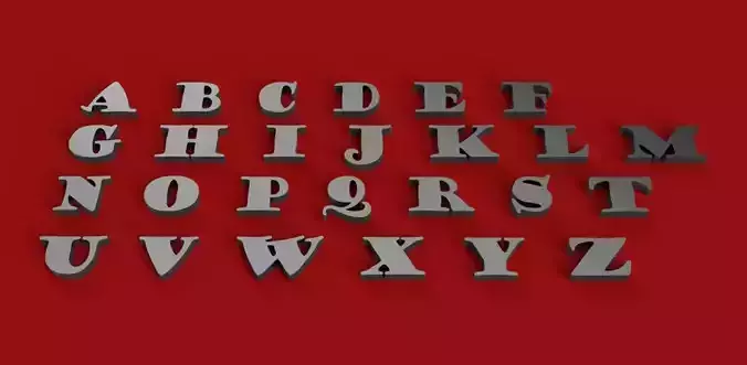 GOUDY STOUT font uppercase 3D letters STL file