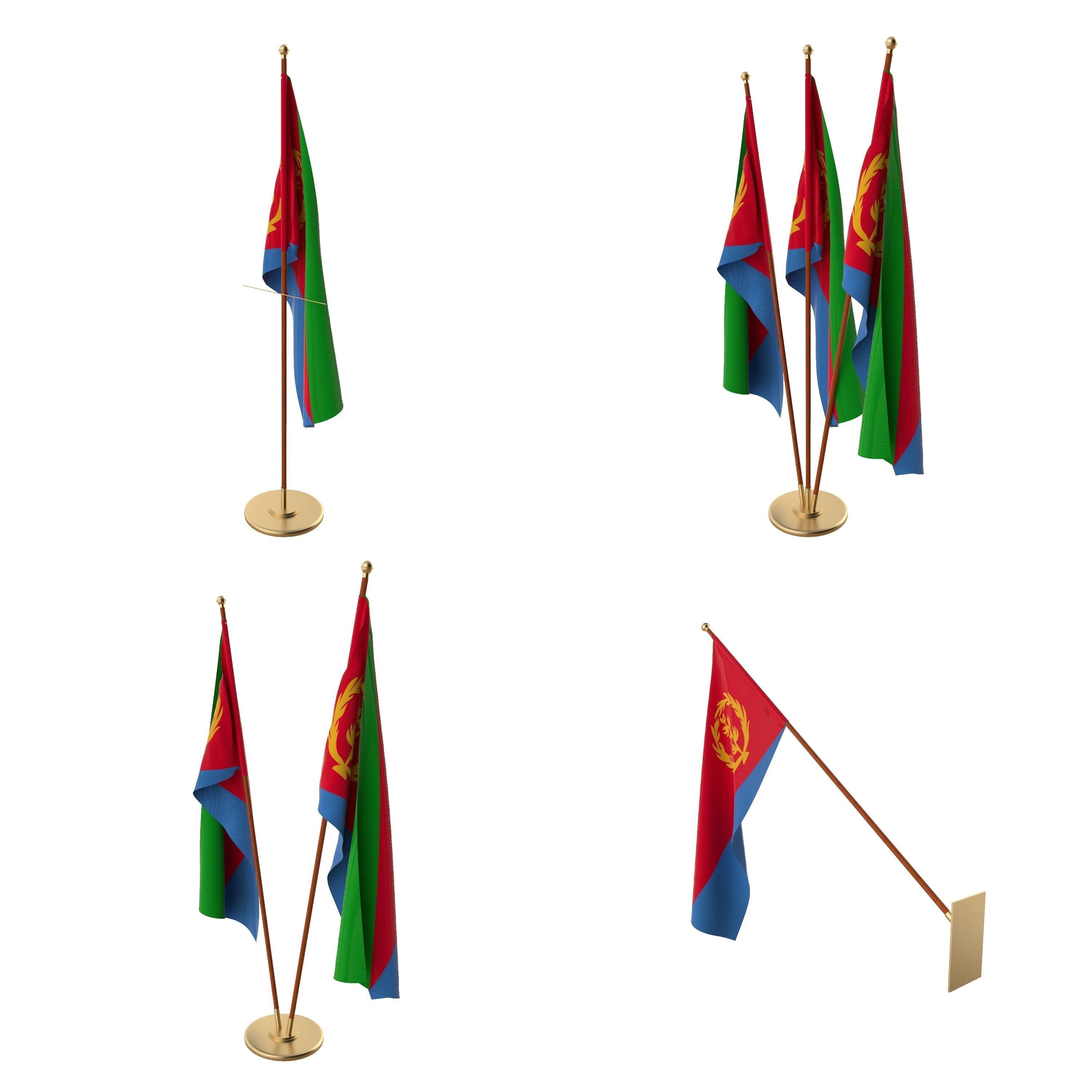 Eritrea Flag Pack 3D model_1