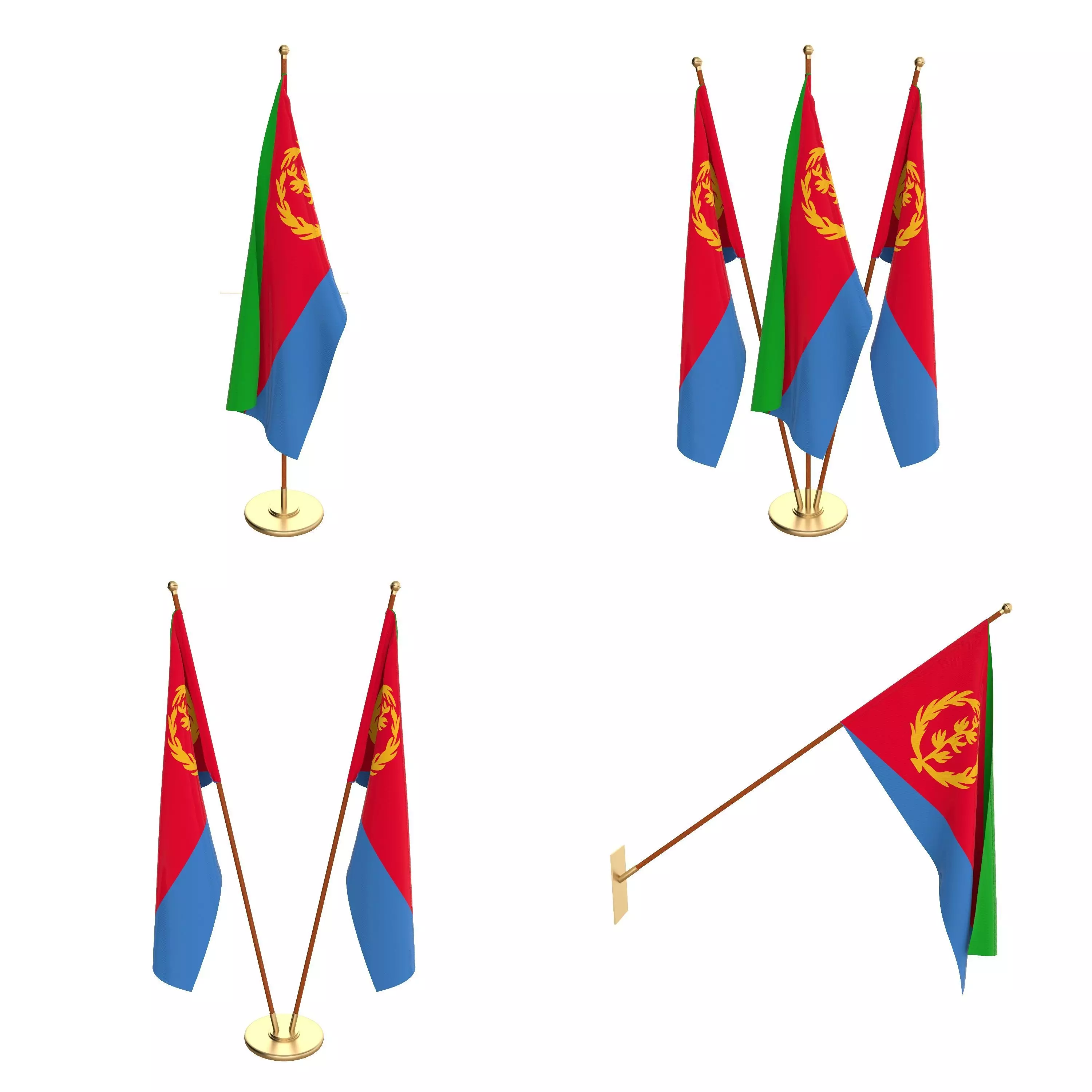 Eritrea Flag Pack 3D model_0