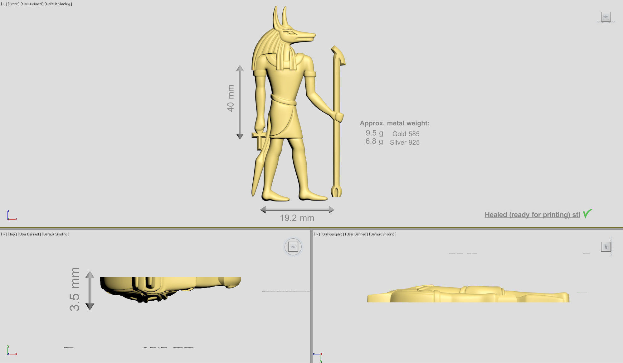 Egyptian god - Anubis - Excellent for jewelry 3D print model_1