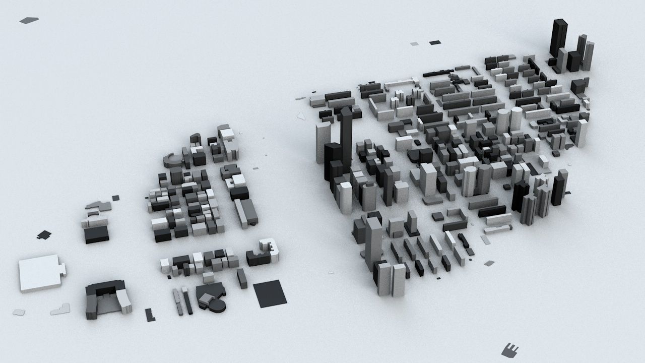 Seoul Streets and Buildings 3D model_8