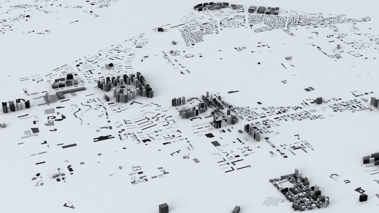 Seoul Streets and Buildings 3D model_7