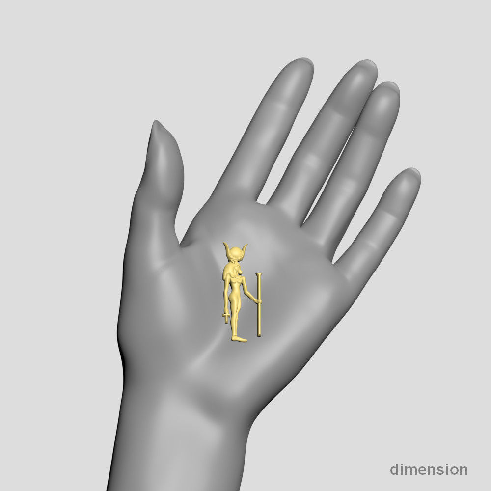 Egyptian goddess -Hathor - Excellent for jewelry 3D print model_8