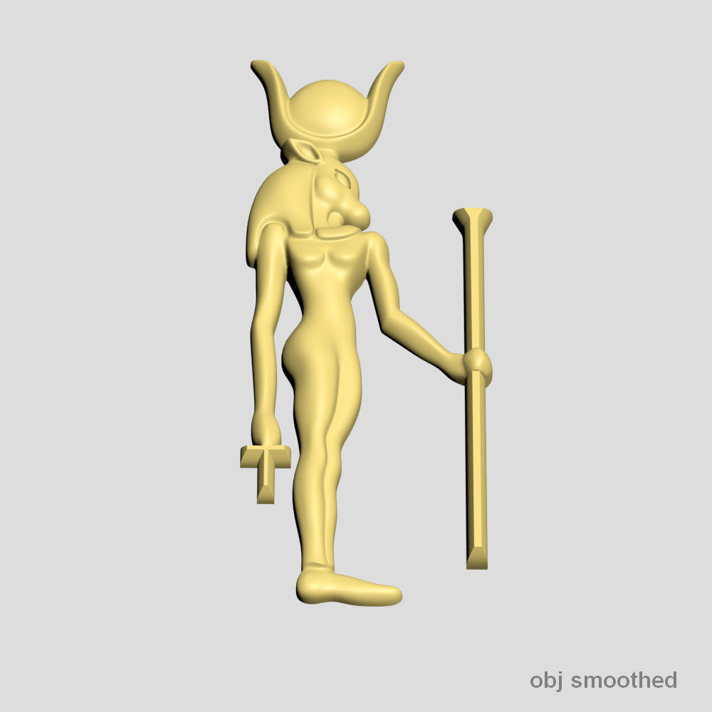 Egyptian goddess -Hathor - Excellent for jewelry 3D print model_3