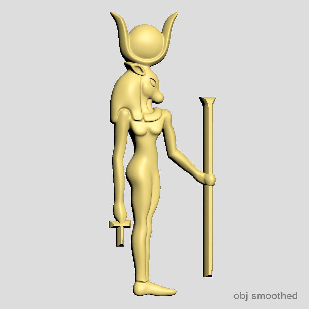 Egyptian goddess -Hathor - Excellent for jewelry 3D print model_2