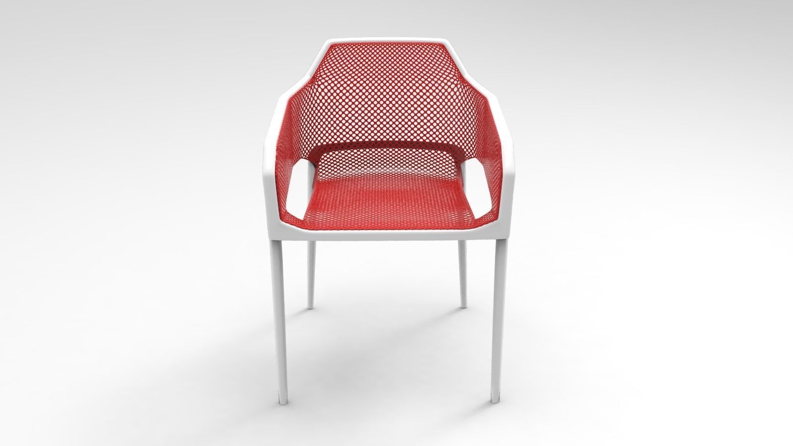 Perforated Plastic Chair 3D model_4