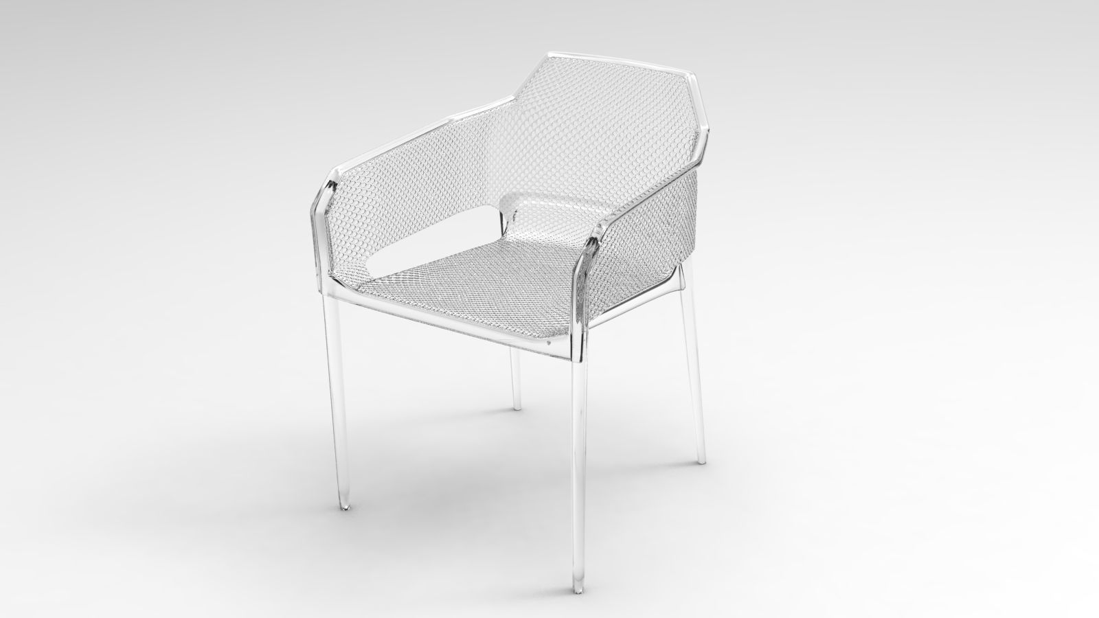 Perforated Plastic Chair 3D model_1