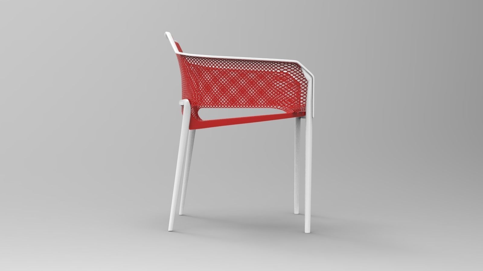Perforated Plastic Chair 3D model_5