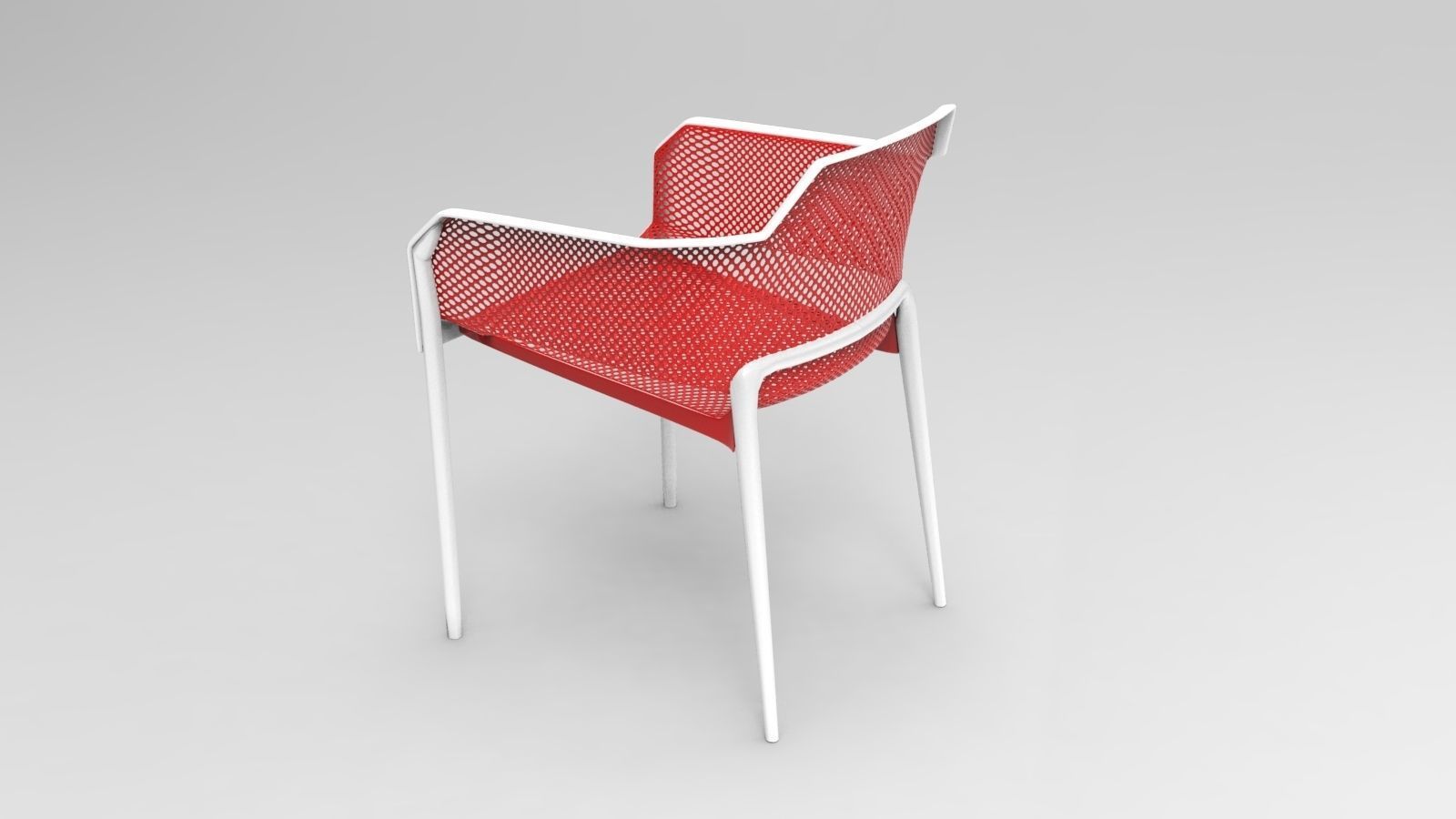 Perforated Plastic Chair 3D model_7