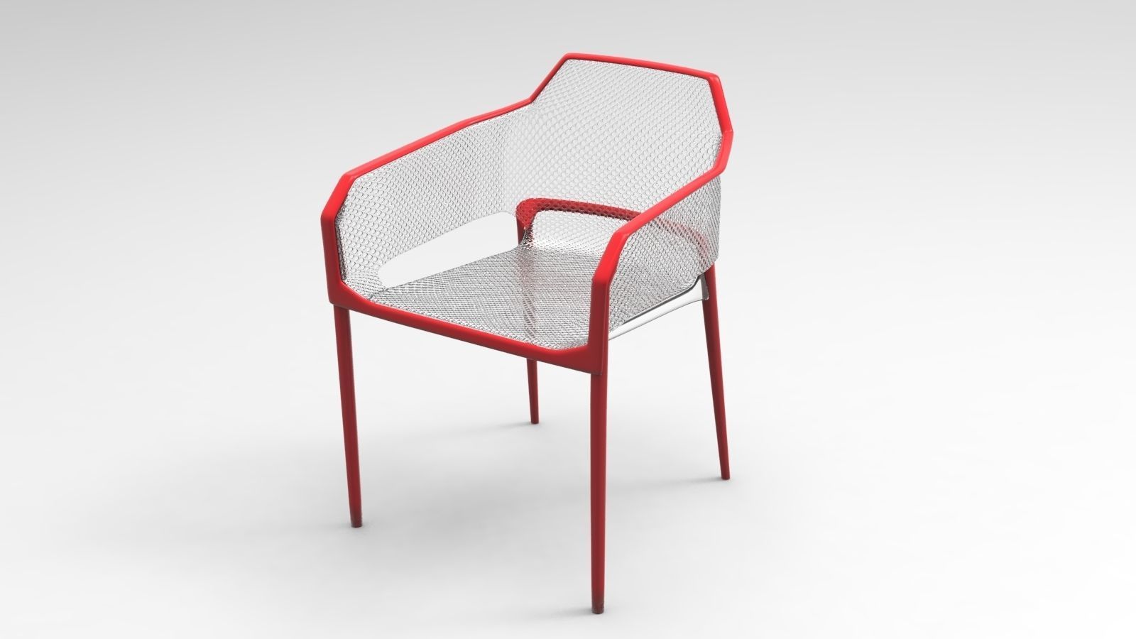 Perforated Plastic Chair 3D model_3