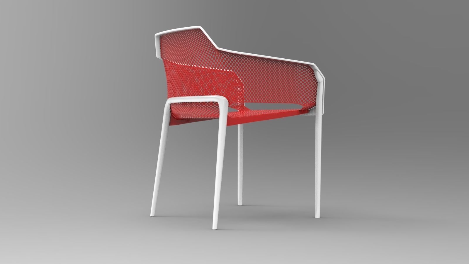 Perforated Plastic Chair 3D model_8