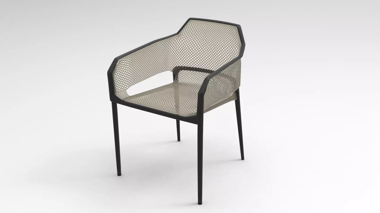 Perforated Plastic Chair 3D model_0