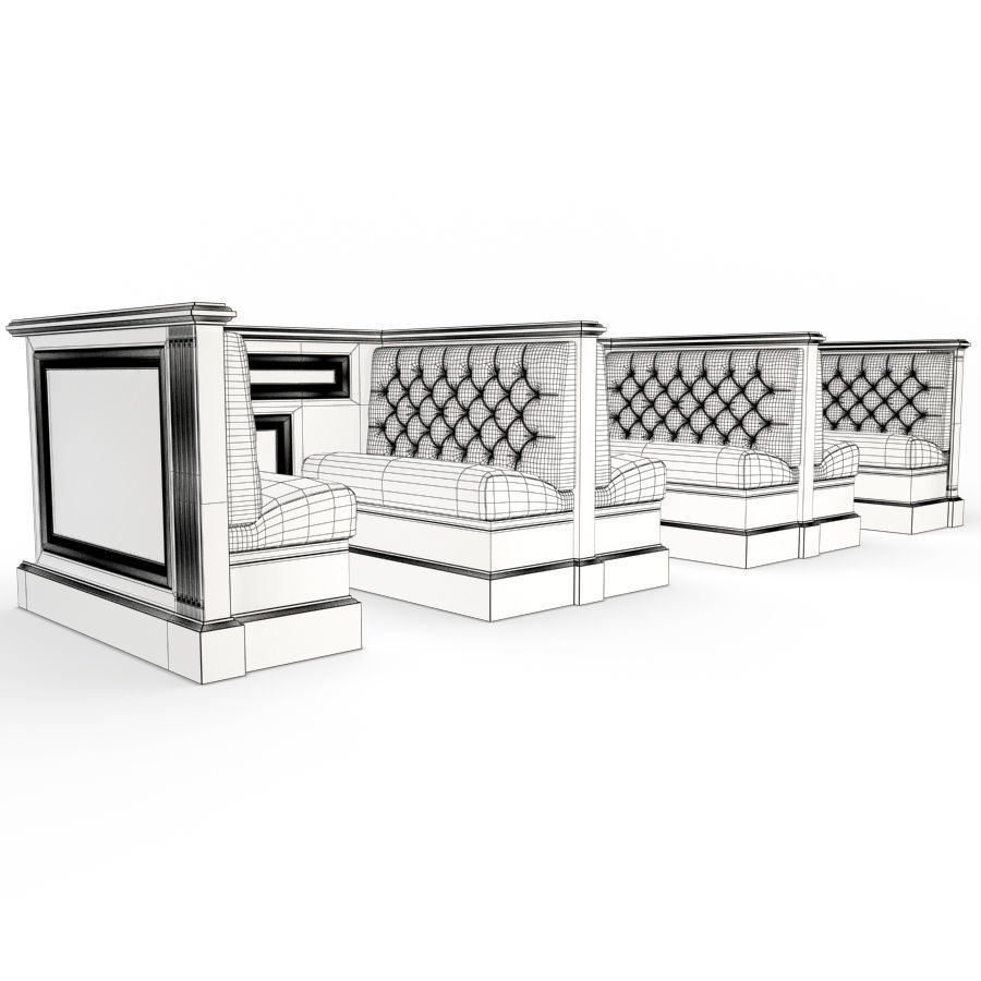 Chesterfield Style Bench  3D model_1